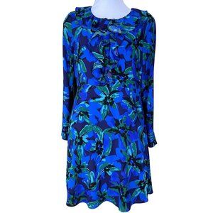 Isaac Mizrahi NYC Long Sleeve Ruffled Neck Covered Buttons Empire Waist Dress 2